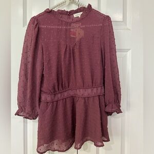 Montreau Rusty Pink Top with textured dots - size large